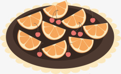 水彩橙子水果拼盘食物高清图片