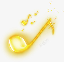 音乐金色音符音乐图标高清图片