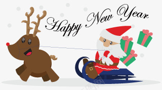 圣诞雪橇圣诞鹿圣诞老人png免抠素材_新图网 https://ixintu.com 圣诞 圣诞老人 雪橇
