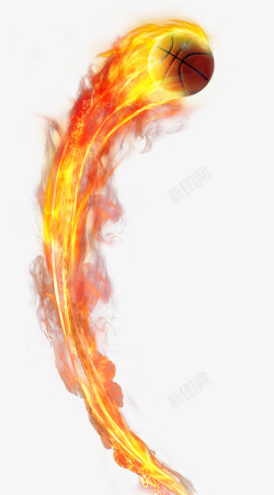 动感火焰带火篮球高清图片