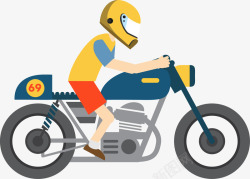 骑车男人骑摩托车的男子矢量图高清图片