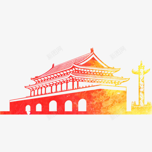 天安门png免抠素材_新图网 https://ixintu.com 国庆元素 天安门 节日元素 装饰图案