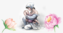 母子装饰手绘母婴装饰高清图片