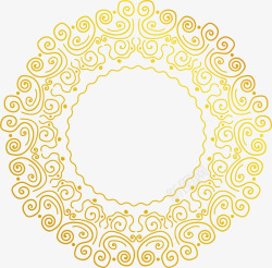 金黄色圆圈漂亮的圆形边框矢量图高清图片