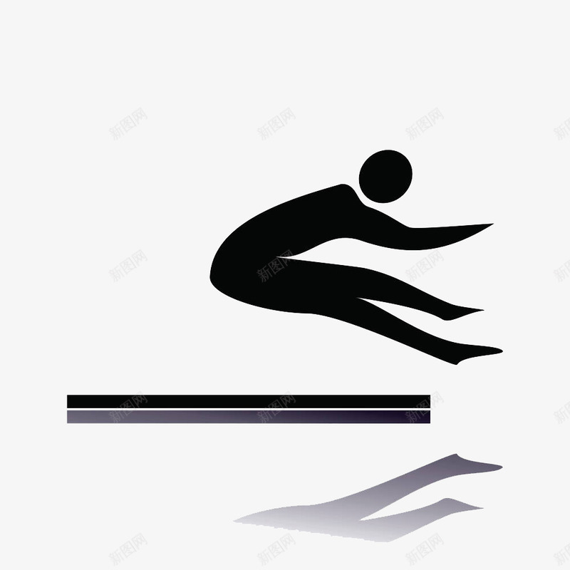 跳远的人物图标png_新图网 https://ixintu.com 人物 创意 简笔 简约 跳远 运动 运动员 黑色