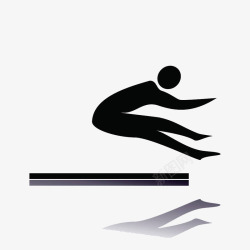 跳远运动员跳远的人物图标高清图片