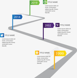 彩旗图表彩色小旗时间轴图表矢量图高清图片