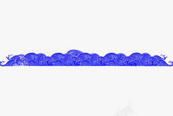 蓝色中国风海浪边框纹理素材