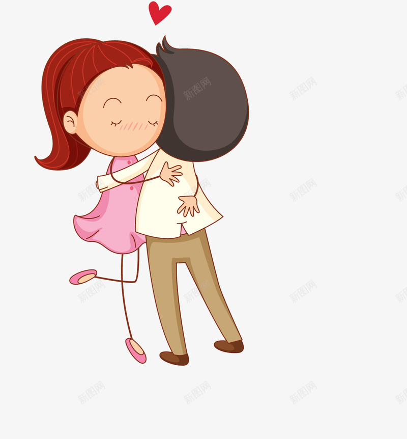 卡通手绘拥抱的情侣png免抠素材_新图网 https://ixintu.com 创意 动漫动画 卡通情侣 手绘 拥抱的情侣 浪漫的情侣
