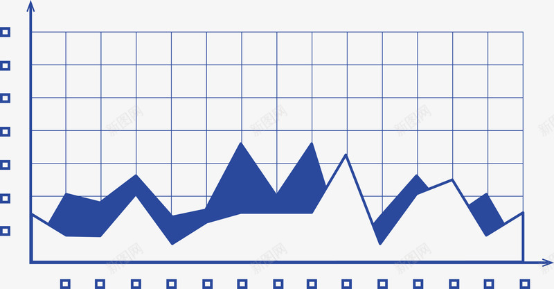 蓝色曲线图png免抠素材_新图网 https://ixintu.com 商务 图表 折线 曲线图 矢量股票走势图 线条 股票 股票曲线图 蓝色 走势图