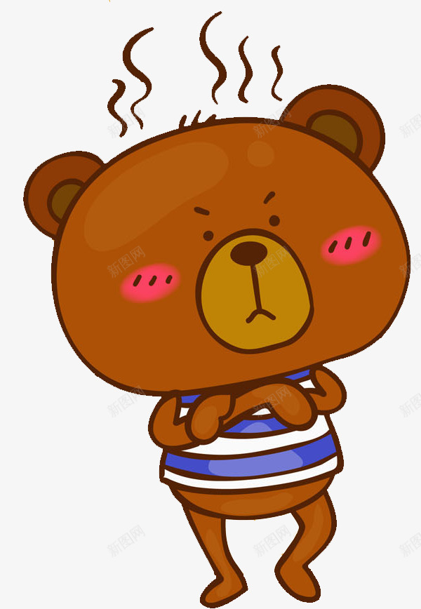 卡通生气的小熊图png免抠素材_新图网 https://ixintu.com 动物 卡通 卡通火冒三丈 发火的 可爱的 小熊 插图 生气的