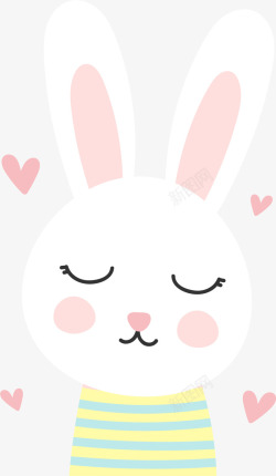 呆萌的垂耳兔白色可爱呆萌月兔高清图片