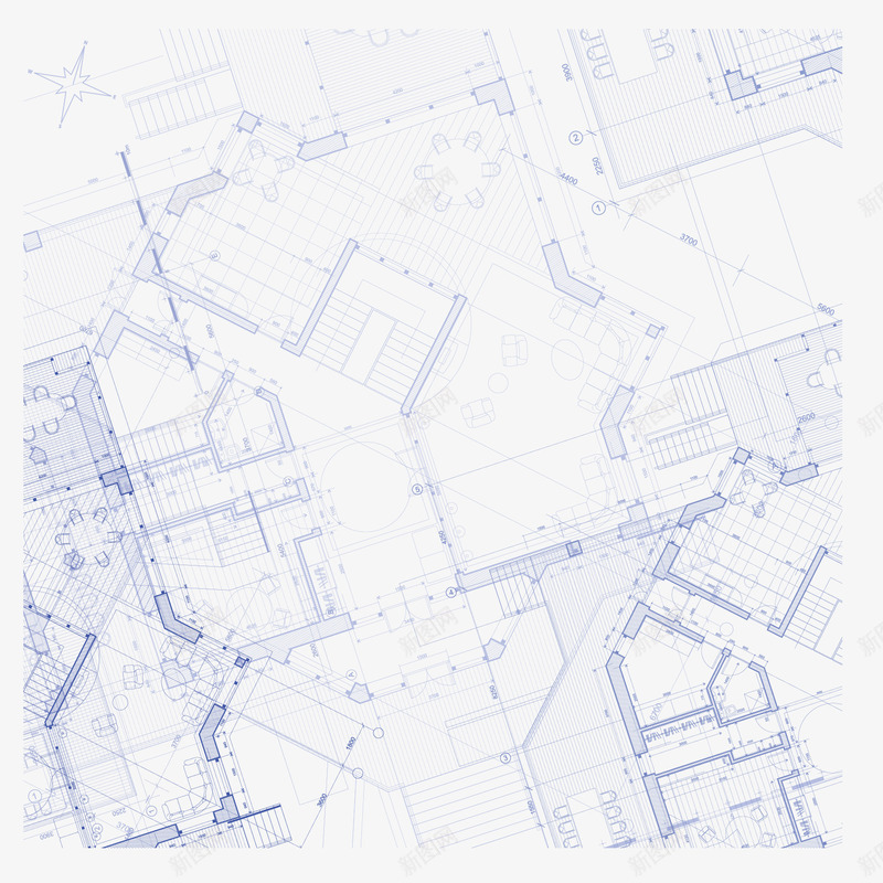 建筑平面图png免抠素材_新图网 https://ixintu.com 图纸 平面图 建筑 建筑蓝图 线条 绘图