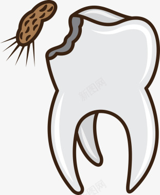 蚜虫蛀牙牙齿矢量图图标图标