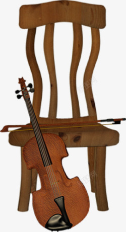 高脚凳配小提琴素材