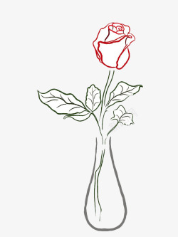 台花手绘玫瑰高清图片