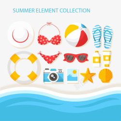 夏天比基尼设计夏天元素海滩泳装度假装矢量图高清图片