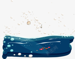 卡通海浪浪花素材