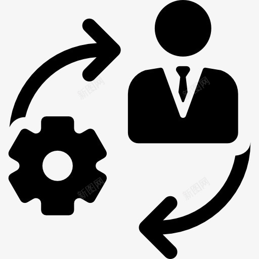 管理图标png_新图网 https://ixintu.com 业务 商人 期权 管理logo 箭 粘人 系统管理 经理 设置 齿轮