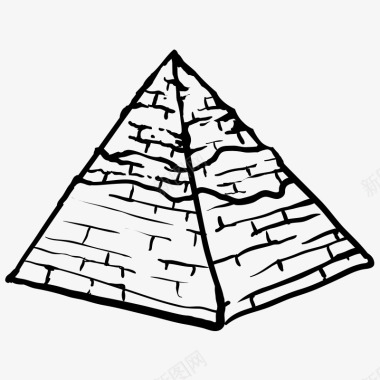 手绘卡通简洁金字塔图标图标