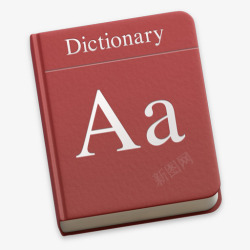 红色卡通手绘字典dictionary素材