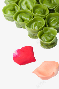 传统经典桂北菜绿色饺子高清图片
