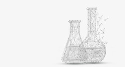 灰色实验器材实验杯化学高科技点线面线条高清图片
