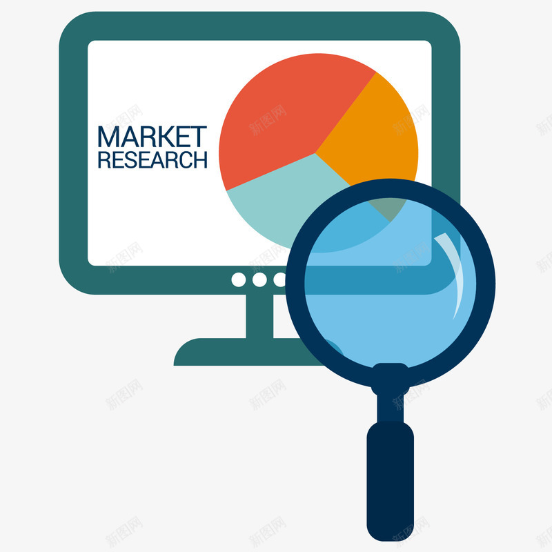 市场扇形放大镜图表png免抠素材_新图网 https://ixintu.com 扇形 放大镜图表 数据 数据分析 电脑 网络数据分析