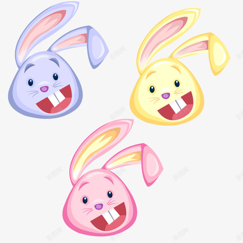露齿板牙兔子png免抠素材_新图网 https://ixintu.com 儿童 卡通 小兔子 微笑兔子