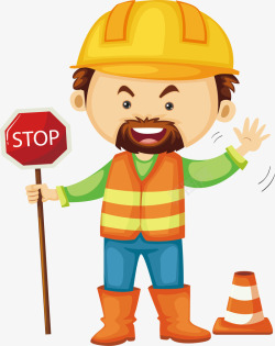 修理工人道路修理禁止通行高清图片