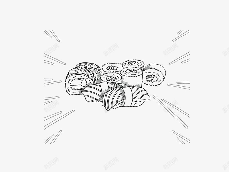 手绘风日式美食寿司矢量图图标ai_新图网 https://ixintu.com 寿司 日式寿司 日本寿司 日本美食 矢量png 美食 矢量图