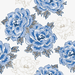 线团布艺边框中国风传统花朵蓝色装饰花纹矢量图高清图片