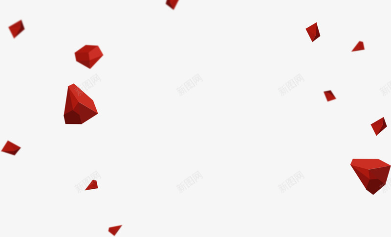 红色立体碎片海报背景png免抠素材_新图网 https://ixintu.com 海报 碎片 立体 红色 背景