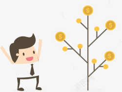 商务树茁壮成长的摇钱树高清图片