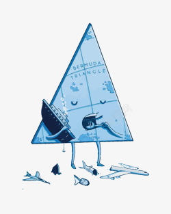 蓝色百慕大三角素材