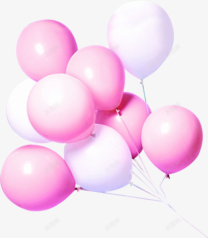 粉色紫色气球png免抠素材_新图网 https://ixintu.com 气球 气球墙 粉色 紫色