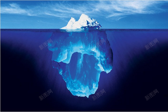 蓝色海水下的冰山海报背景png免抠素材_新图网 https://ixintu.com 冰山 海报 海水 背景 蓝色
