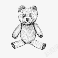 小熊png免抠素材_新图网 https://ixintu.com 公仔 卡通 可爱 娃娃 小熊 布娃娃 手绘 线条公仔
