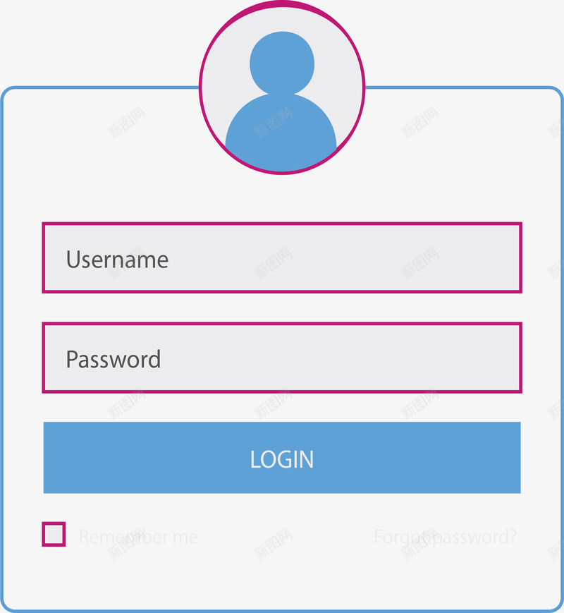 蓝色线框登录界面矢量图ai免抠素材_新图网 https://ixintu.com 会员登录 登录 登录界面 矢量png 网站登录 蓝色线框 矢量图