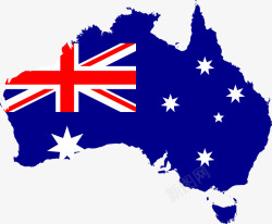 澳大利亚国土形状的旗子素材