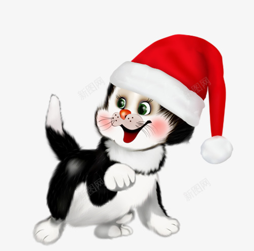带圣诞帽的小狗png免抠素材_新图网 https://ixintu.com 卡通 可爱 圣诞帽 小狗