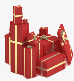 礼品盒实物红色礼品盒实物图标高清图片