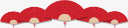 红色底边唯美中国风扇子折扇中国结底边装高清图片