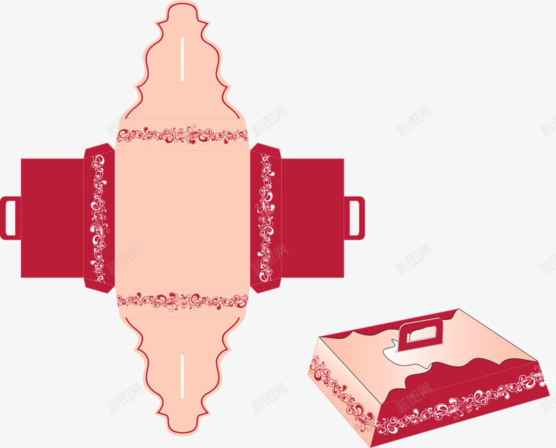 礼物包装png免抠素材_新图网 https://ixintu.com 拆开示意图 礼盒 粉红色 设计包装