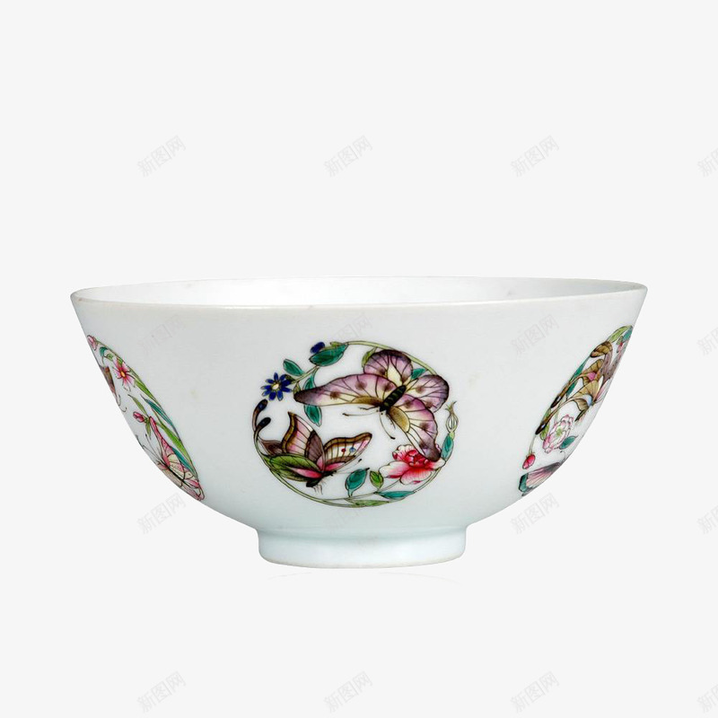 简洁的白瓷碗png免抠素材_新图网 https://ixintu.com 图案 用途 空碗 纹饰 蝴蝶