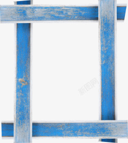 蓝色木板边框素材