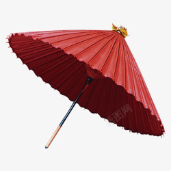 红色古风装饰雨伞装饰图素材