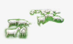 手绘羊群一群山羊高清图片