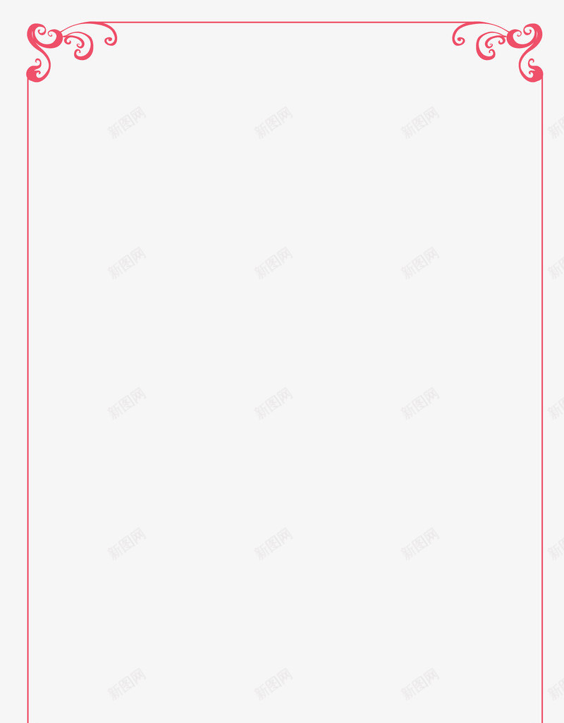 手绘红色边框png免抠素材_新图网 https://ixintu.com 唯美 小清新 手绘 简约 红色 线条 藤蔓 边框