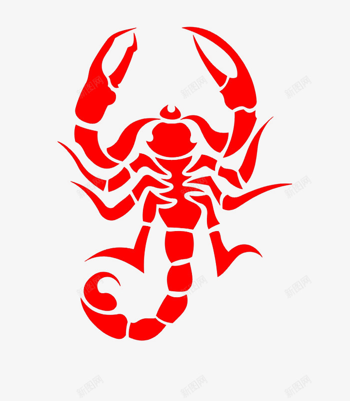 红色手绘蝎子剪纸图标